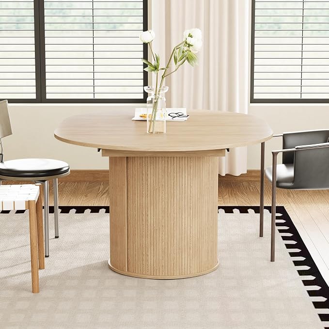 weselon 43"-59" Extendable Round to Oval Dining Table - Image 8