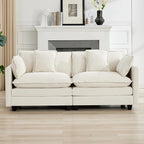 76'' Cloud Deep Seat Loveseat, Upholstered Chenille Modular 2-Seats Sectional by WUTUTUEE