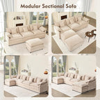 GOSUHI 108" U Shaped Couch, Modular Sectional Sofa, 3-Seater Comfy Cloud Couch - Image 8