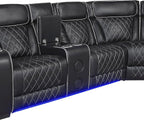Lexicon 118" Power Reclining Sectional Sofa, Wall Hugger, 2 Recliner Seats - Image 24