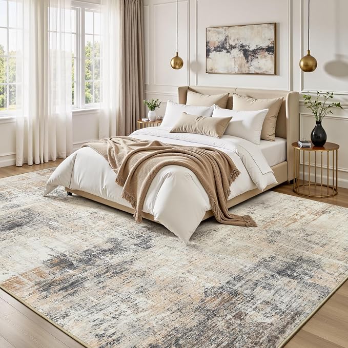 5x7 Area Rug for Living Room, Abstract Washable Non-Slip Carpet, Dining Room - Image 2