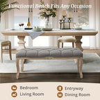 Cozyman Bedroom Bench, French Vintage Tufted Entryway 45.2" Carving Upholstered - Image 5