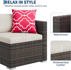 5-Piece Outdoor Sectional Sofa Set, All-Weather PE Rattan Patio Furniture - Image 6