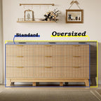 BORNOON 63" Long Dresser for Bedroom, 9-Drawer Fluted Dresser, Extra-Wide Wood - Image 3