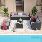 Aoxun 8 Piece Outdoor Patio Furniture Set 7 Seats, Outdoor Sectional - Image 2
