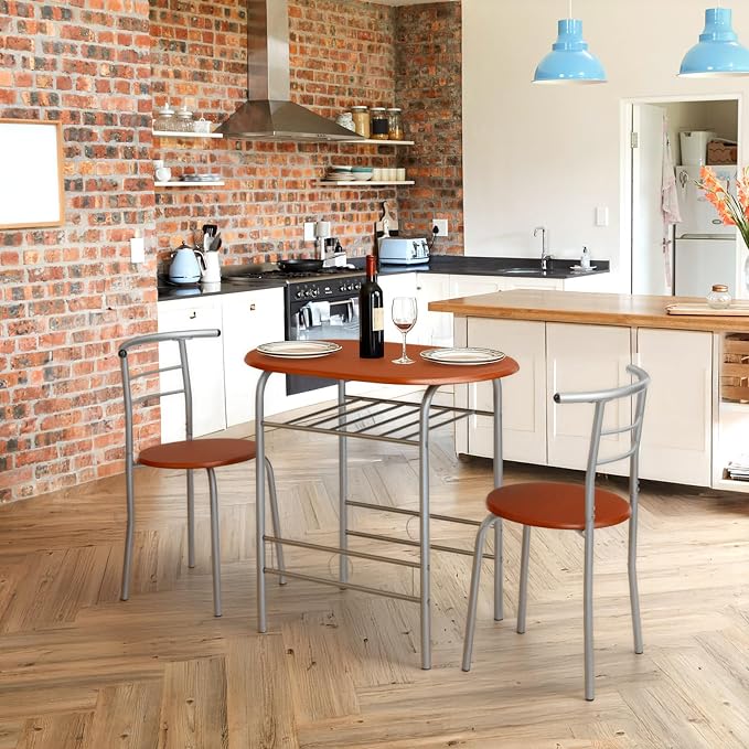 VINGLI 3 Piece Dining Set, Small Kitchen Table Set - Image 8