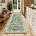 Yamaziot 2x5 Washable Hallway Runner Rug Non Slip Floral Carpet, Sage Green | by Yamaziot