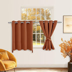 Fall Blackout Curtains for Bedroom, 52 x 30 Inches Long Burnt Ochre | Thermal - Image 7