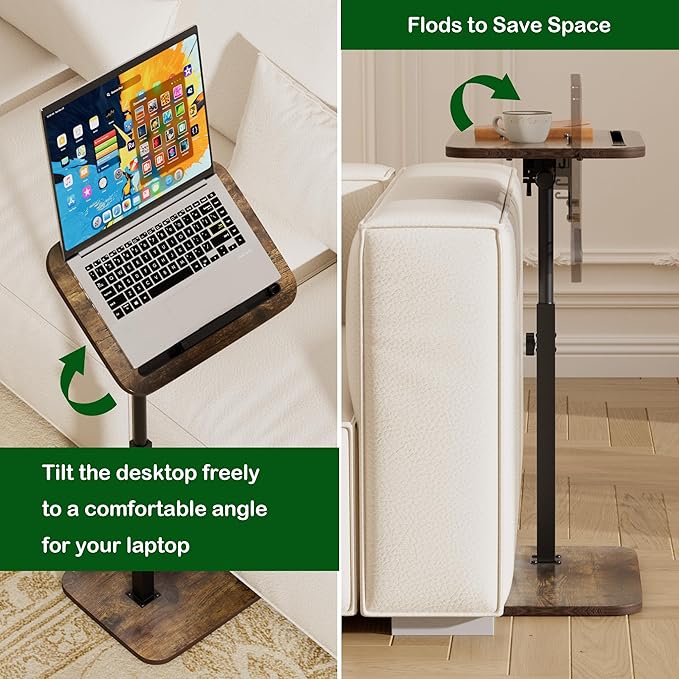 360° Swivel Sofa Side Table for Couch - Image 7