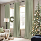 Light Sage Green Short Blackout Curtains - Image 7
