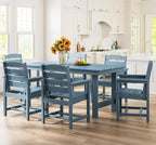 SERWALL 7-Piece Patio Dining Table Sets, Outdoor HDPE Dining Furniture Set - Image 8