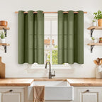 YoungsTex Olive Green Linen Curtains 40 Inch Length by YoungsTex