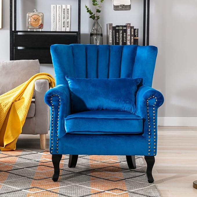Accent Chairs Set of 2 with Arm Comfy Living Room Chair Mid-Century Modern - Image 2