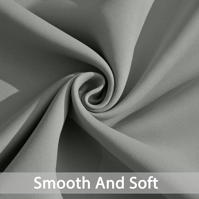 Yakamok Room Darkening Curtains 70x84 inch Length Dove Grey-Living Room | 2 - Image 3