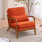 Bonnlo Burnt Orange Accent Chairs Set of 2, Upholstered Mid Century Modern - Image 6
