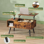 WLIVE Coffee Table for Living Room, Small Coffee Table - Image 6