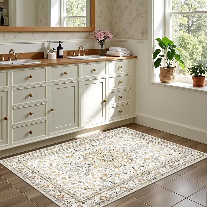 2x3 Area Rugs Living Room: Washable Vintage Rug - Image 4