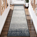 Lahome Moroccan Washable Runner Rug 2x6, Ultra-Thin Geometric Print Distressed - Image 2