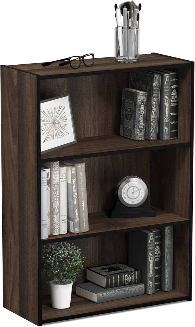 Furinno PASIR Book Shelf, 3-Tier Bookshelf, Storage Shelves Bookcase, 9.7 x by Furinno-FitsYourSpaceFitsYourBudget