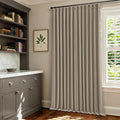 Dark Flax Pleated Blackout Burlap 126 Inch Long Linen Curtains | Pinch Pleat by Twodrapes
