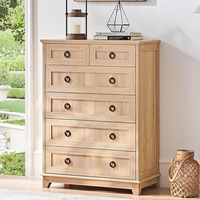 Joaxswe Farmhouse 6 Drawer Dresser - Image 4