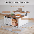 SEDETA 31.5" Lift Top Coffee Table - Image 3