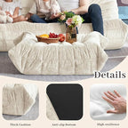 Bean Bag Ottoman, Memory Foam Lazy Bean Bag Sofa, Fireside Chair Foot Rest - Image 5