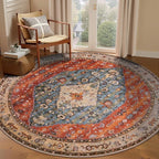 SERISSA 6ft Washable Non Slip Round Boho Area Rug by SERISSAHomeDecorCollection