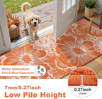Findosom Fall Washable Area Rug 3x5, Non Slip High-Low Textured Floral Rugs - Image 5