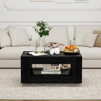 35" Wood Coffee Table for Living Room, Sides Storage - Image 6