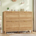 YOMILUVE Shoe Cabinet Storage for Entryway, Fluted Shoe Cabinet by YomiluveDesign