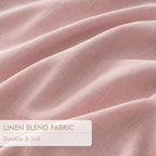 MIULEE Pink Pinch Pleated 100% Blackout Linen Curtains 40x63 Inches | Room - Image 6