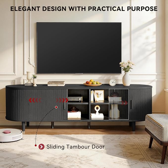 70" Mid Century Modern TV Stand - Image 4