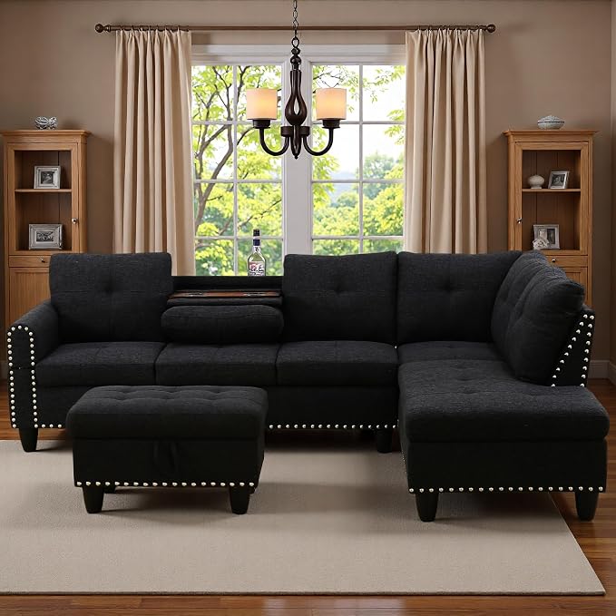 97.5" L Shaped Couch Set, Modular Sectional Couches - Image 8