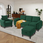 79" Convertible Sectional Sofa Set, Modern Linen Small L Shaped Couch - Image 2