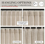 Unique Natural Linen Blend Heavy Fall Curtains 86 Inches Long - Image 4