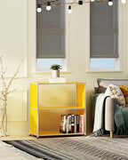 32-Inch 2-Tier Metal Bookcase, Open Shelf Storage Organizer - Image 9