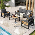 Aoxun Aluminum Patio Furniture Set, 5 Seats Luxury Outdoor Sectional - Image 6