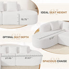 114 Inch Boneless Couches for Living Room, Modern Modular Sectional Sofa - Image 4