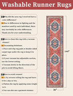 SERISSA 3x12 Washable Non Slip Boho Runner Rug - Image 2
