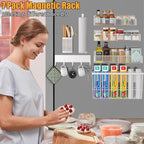 Magnetic Spice Rack for Refrigerator, 7 Pack 100% Metal Strong Magnet Shelf - Image 6