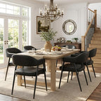 HNY Modern Dining Room Arm Chairs Set of 4, Retro Faux Leather Upholstered - Image 9