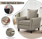 Mid-Century Accent Chair, Modern Linen Fabric Armchair - Image 5