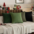 MIULEE Soft Corduroy Decorative Throw Pillow Covers Neutral Green 18x18 | Set - Image 9
