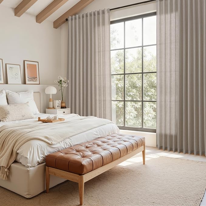 Stone Beige Linen Curtains 84 Inches Long - Image 7