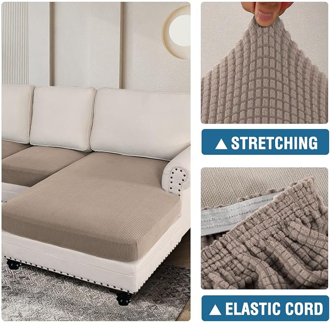 H.VERSAILTEX Sectional Couch Covers 4 Pieces Sofa Seat Cushion Covers L Shape - Image 7