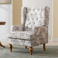 LukeAlon Button Tufted Linen Accent Chair, Upholstered Club Chair by LukeAlon