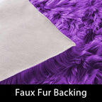 Latepis Small Area Rugs 3x4 Purple Faux Fur Rug Fluffy Carpet Shag Rug - Image 3