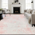 5x8 Area Rug Living Room: Modern Washable Soft Carpet Pink White | by FXRHLP
