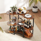 Giantex 3-Tier Bar Table, Corner Bar Cabinet, Liquor Home Bar Unit - Image 9